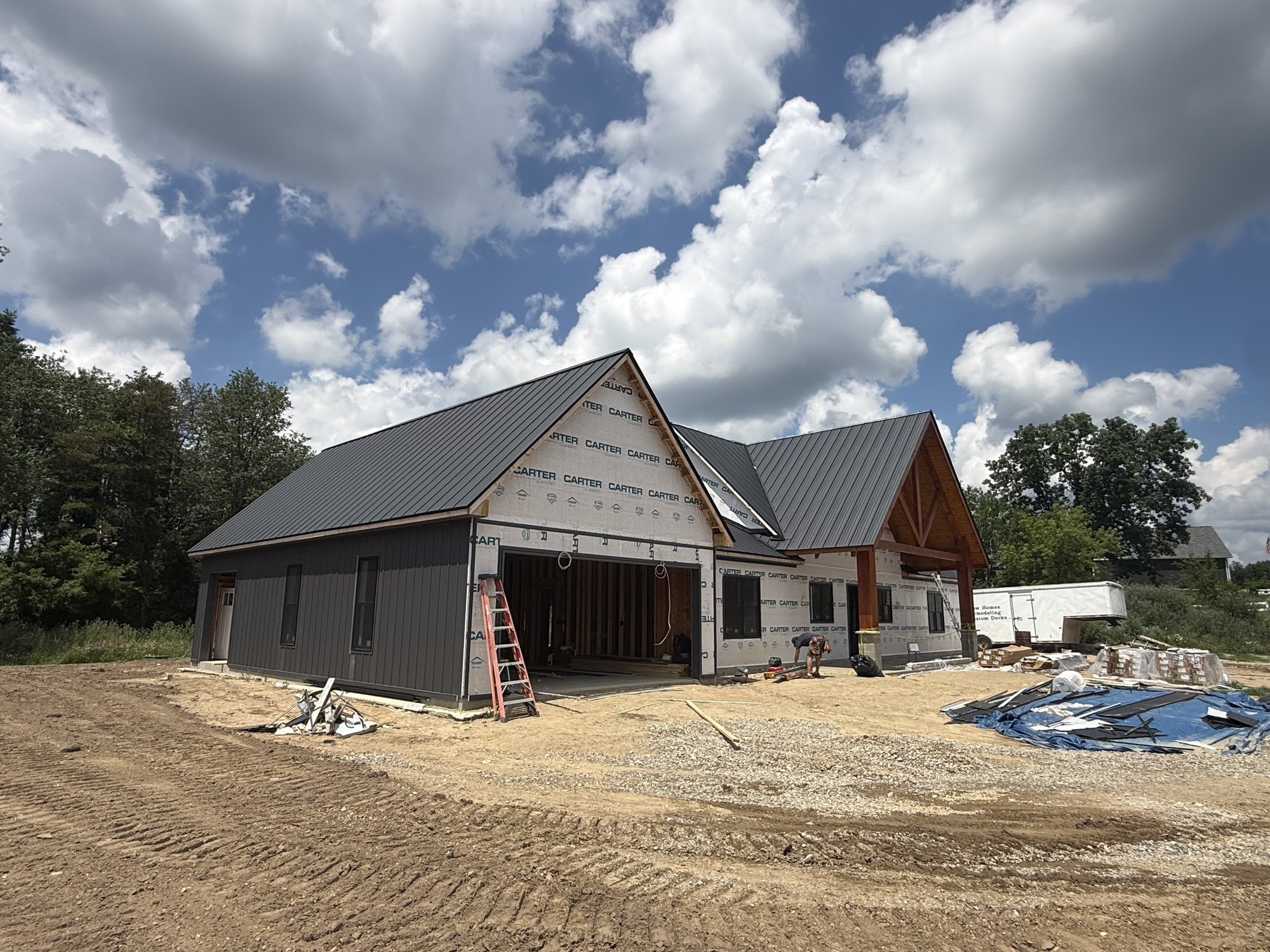 Standing seam roof for a custom home