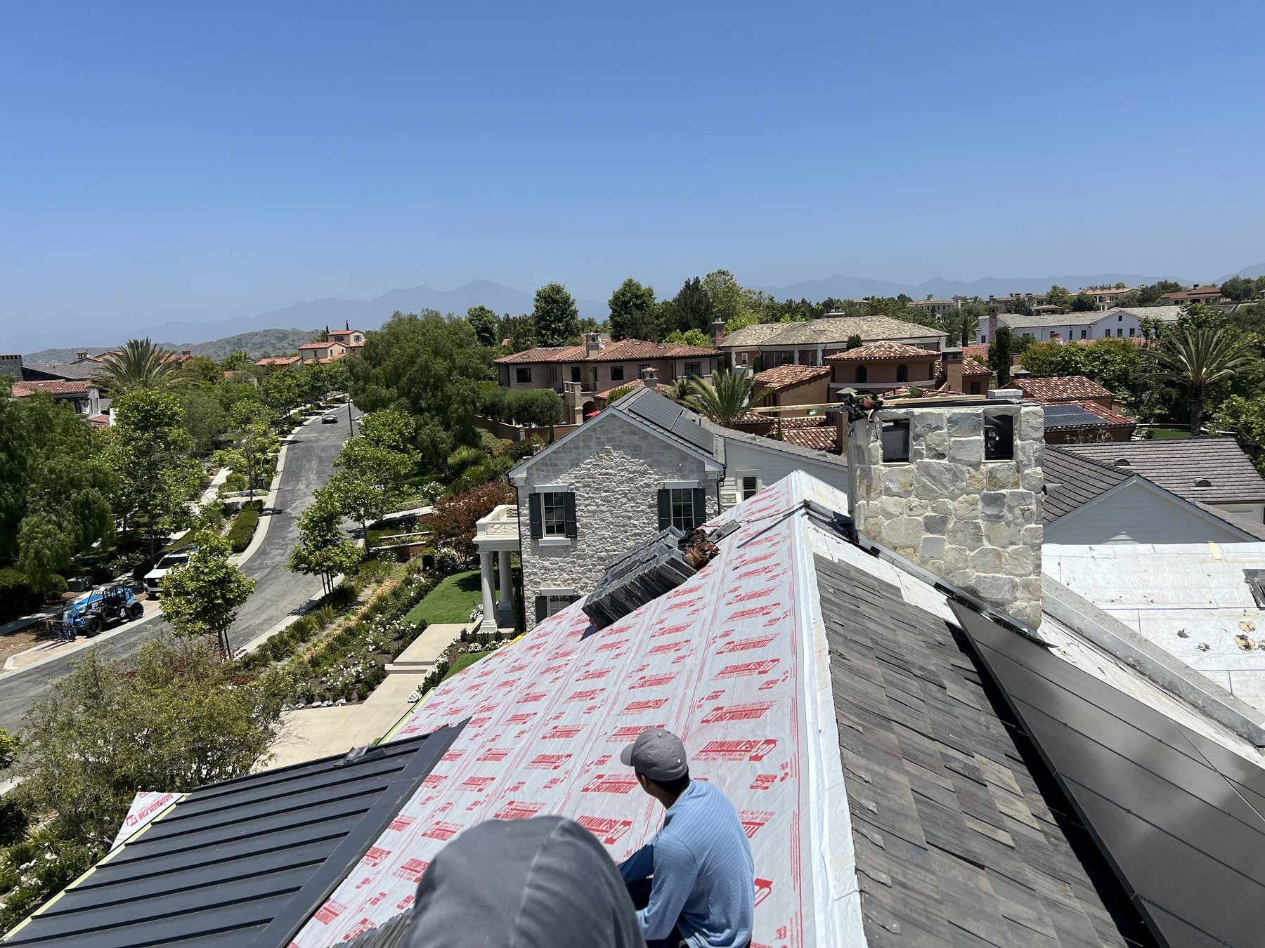 Complex premium roofing installation